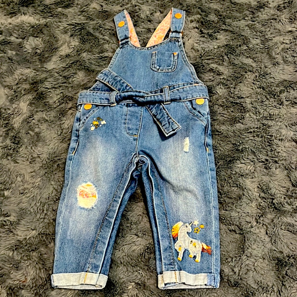 Next 9-12 Month Denim Overalls.